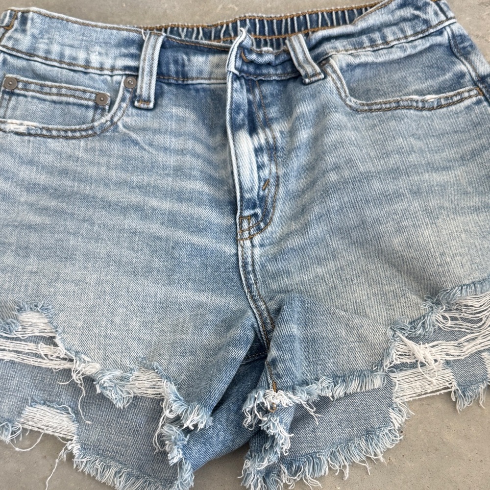 Aerie Light Blue Distressed Jean Shorts